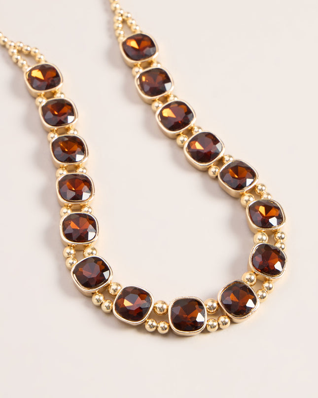 Rich Detail Gemstone Collar Necklace