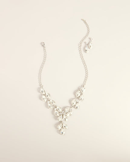 Perfect Match Rhinestone Necklace And Earrings Set