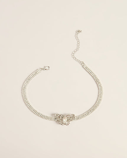 Butterfly Sparkle Rhinestone Choker Necklace