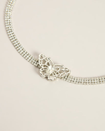 Butterfly Sparkle Rhinestone Choker Necklace