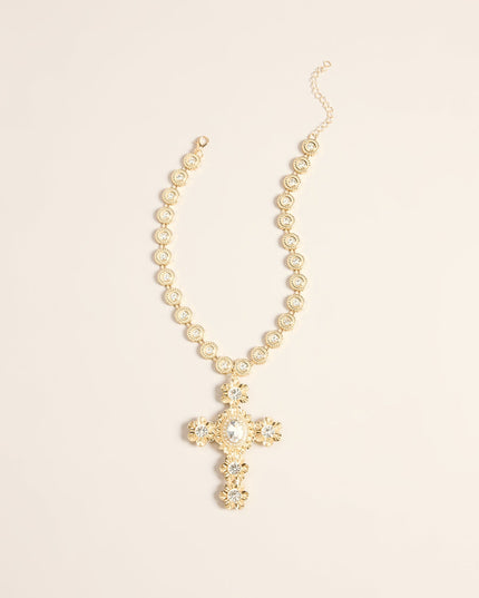 Cross The Line Statement Necklace