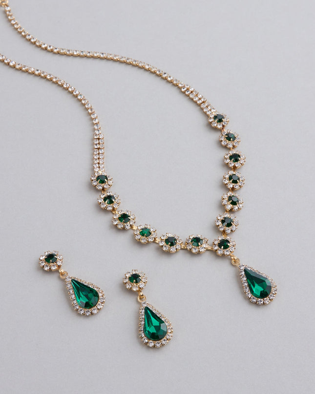 Luxe Look Gemstone Necklace And Earrings Set