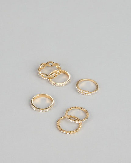 Shimmer Stacking Rhinestone Ring Set