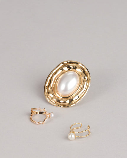 Modern Heirloom Pearl Statement Three Ring Pack