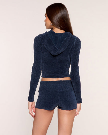 Cozy Up Chenille Knit Zip-Front Hoodie
