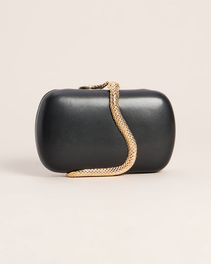 Snake Charmer Faux Leather Clutch