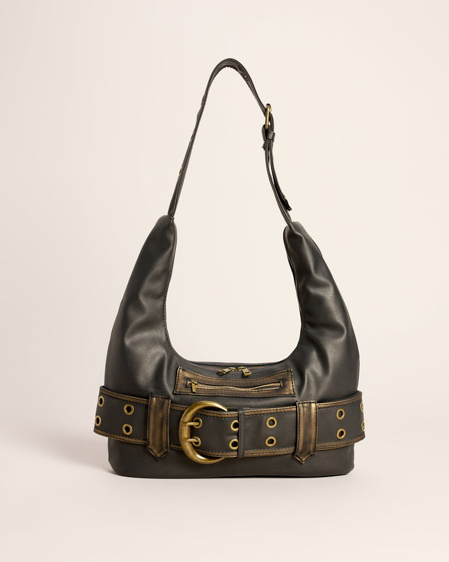 Buckle Behavior Belted Shoulder Bag
