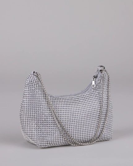 Glamour Girlie Rhinestone Mesh Shoulder Bag