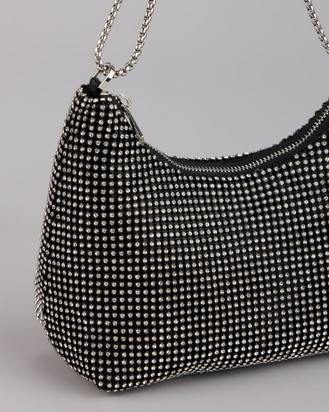 Glamour Girlie Rhinestone Mesh Shoulder Bag