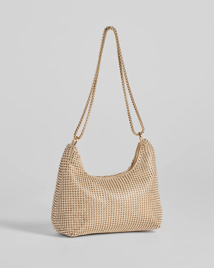 Glamour Girlie Rhinestone Mesh Shoulder Bag