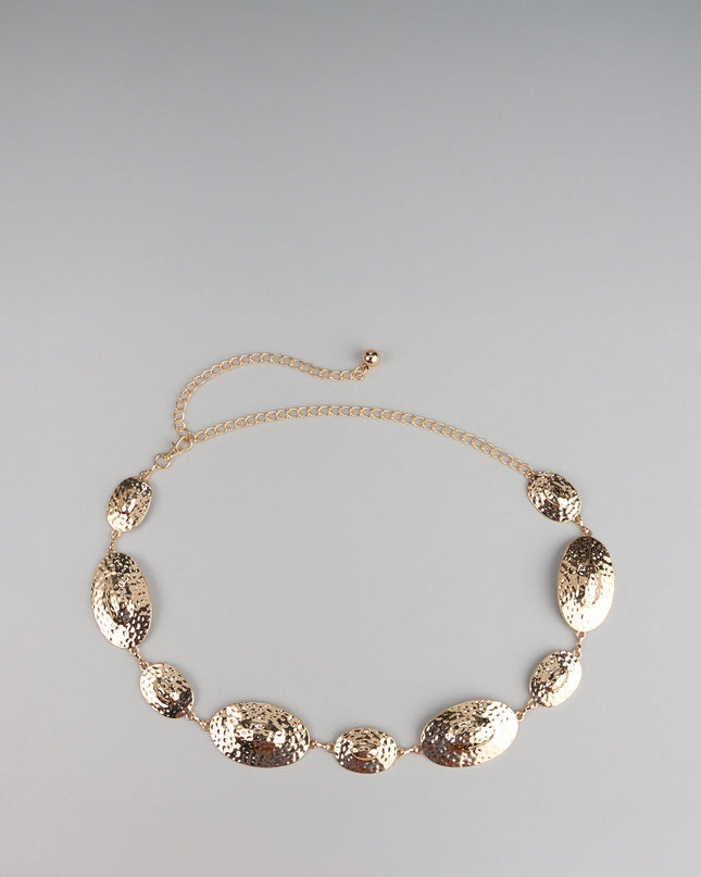 Bold Shine Etched Concho Chain Belt
