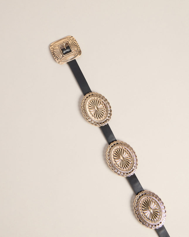 Vintage Western Charm Faux Leather Concho Belt