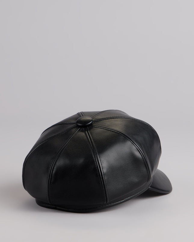 Off Duty Faux Leather Cabby Hat