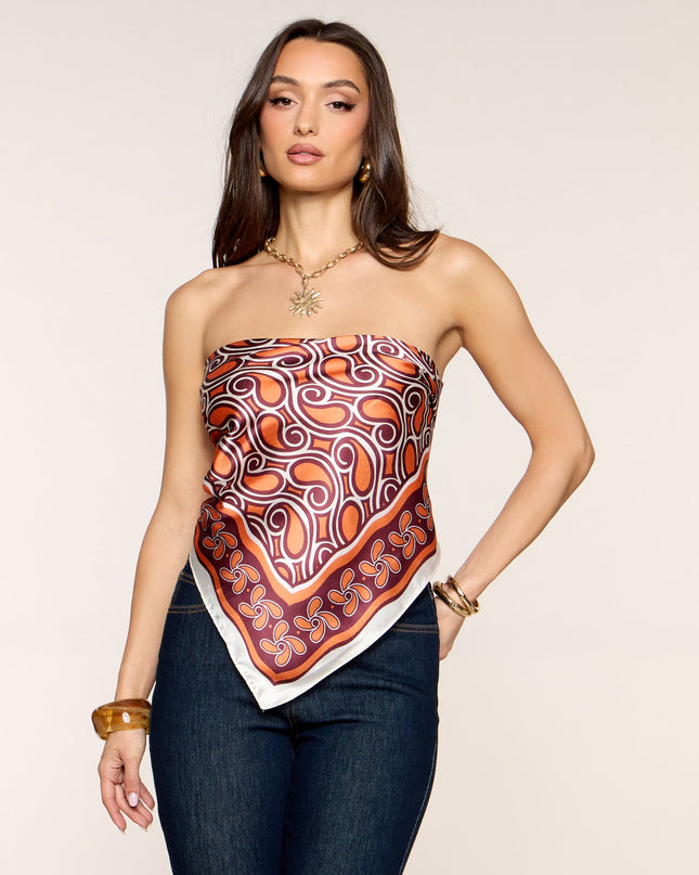 Styled Right Satin Print Scarf