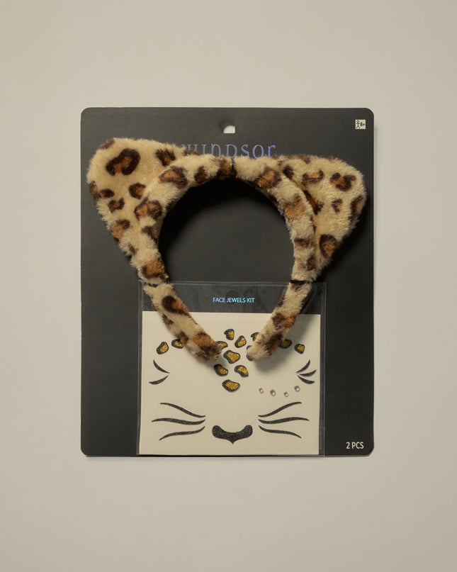 Fierce Finish Leopard Ears And Face Art Set