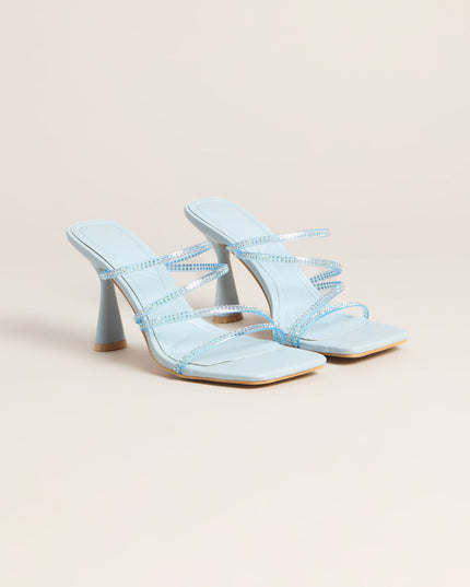 All Eyes Strappy Rhinestone Mules