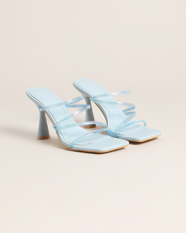 All Eyes Strappy Rhinestone Mules
