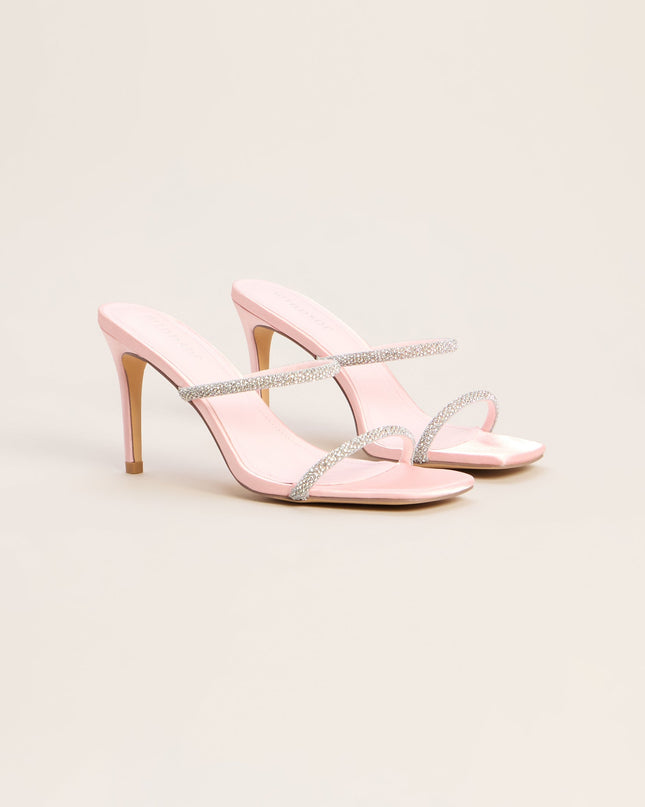 Glimmer Glimmer Rhinestone Satin Mules