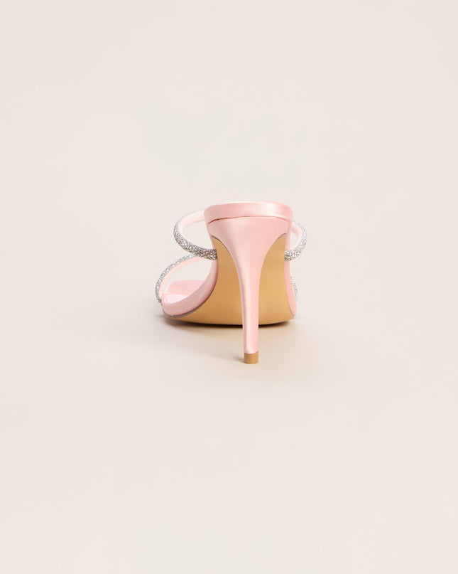 Glimmer Glimmer Rhinestone Satin Mules