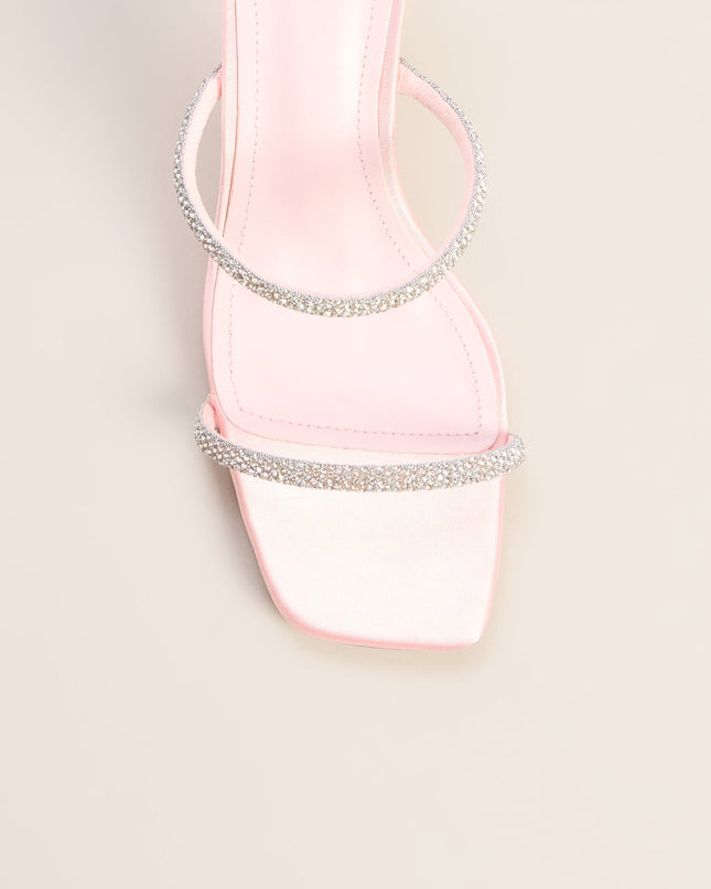 Glimmer Glimmer Rhinestone Satin Mules
