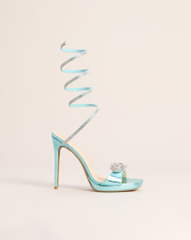 Spiral Sparkle Bow Stiletto Heels