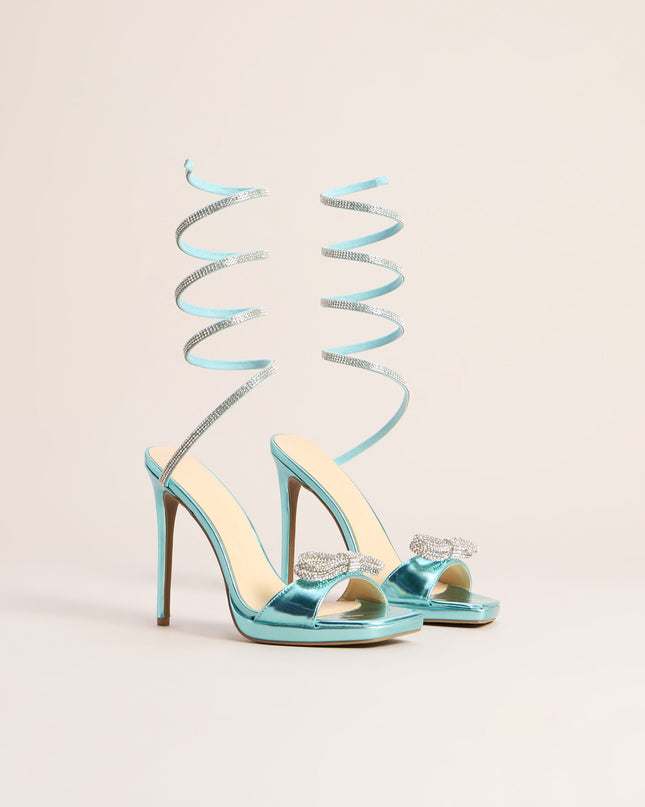 Spiral Sparkle Bow Stiletto Heels