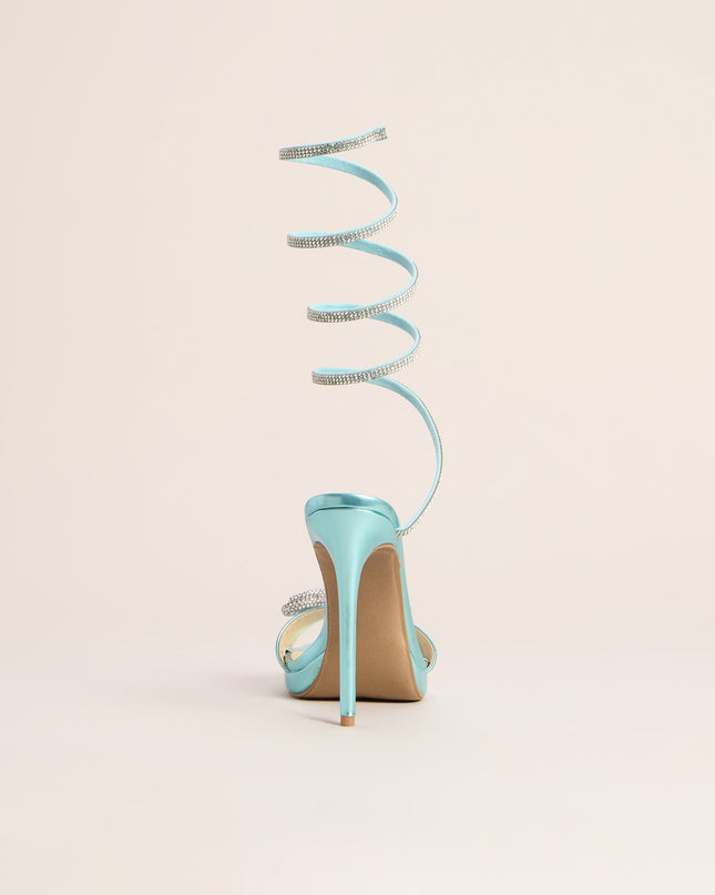 Spiral Sparkle Bow Stiletto Heels