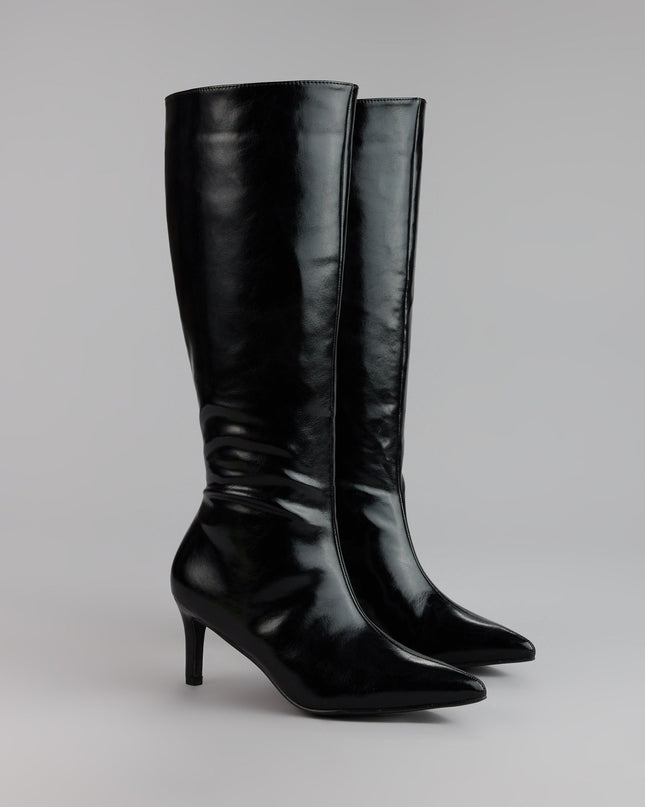 Style made simple with the Sleek Stance Faux Leather Stiletto Boots, trendy women’s shoes that take your outfit from basic to bold in one step.