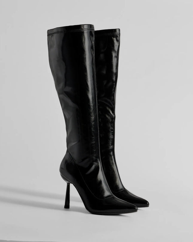 Major Strut Faux Leather Knee-High Stiletto Boots