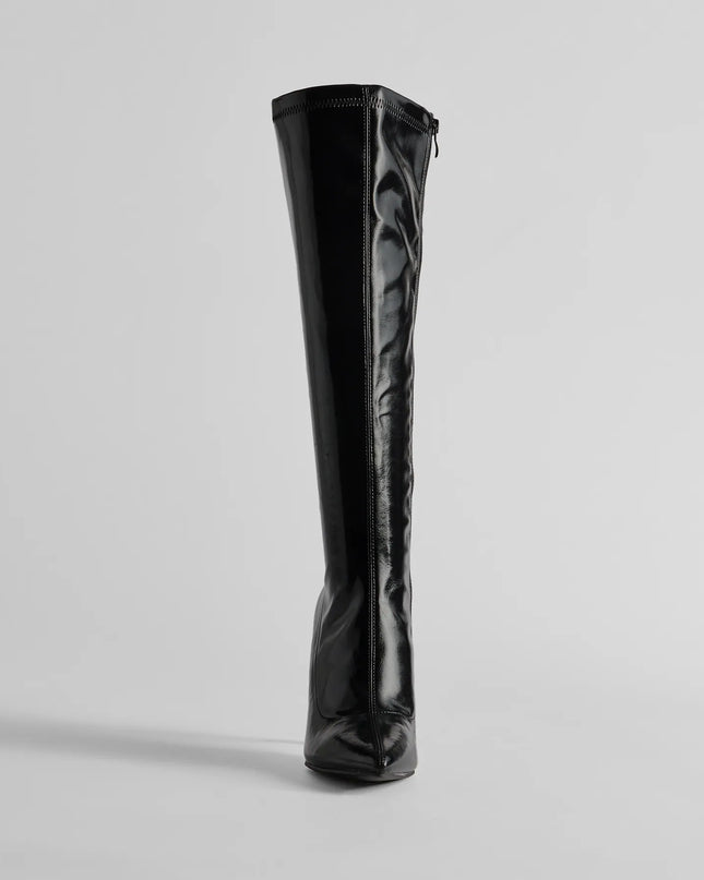 Major Strut Faux Leather Knee-High Stiletto Boots
