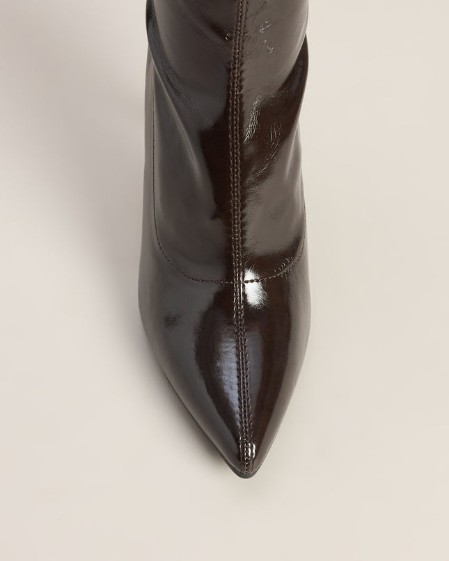 Sleek Stride Faux Leather Stiletto Booties