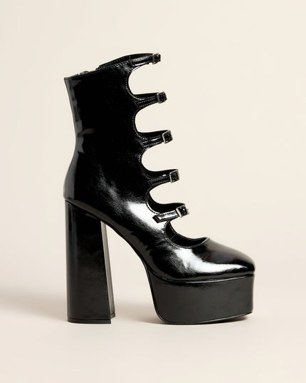 Risky Business Patent Buckle Booties