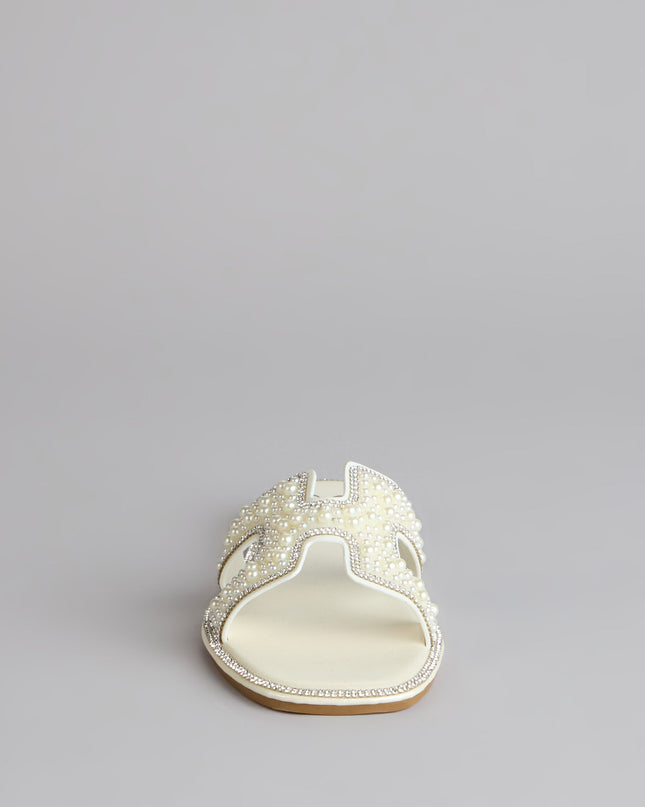 I Do Glam Faux Pearl Rhinestone Sandals