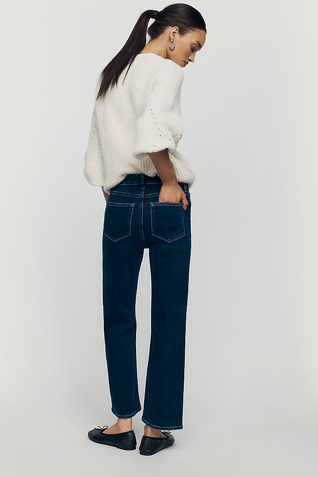 PAIGE Anessa Women's High-Rise Straight Jeans Basilica