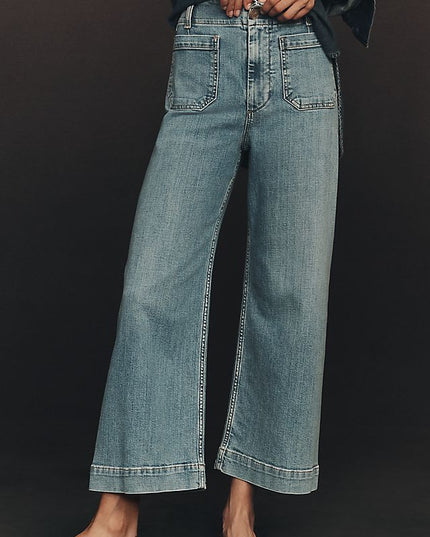 Maeve Colette Women's High-Rise Wide-Leg Cropped Jeans