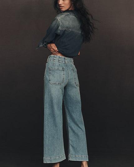 Maeve Colette Women's High-Rise Wide-Leg Cropped Jeans