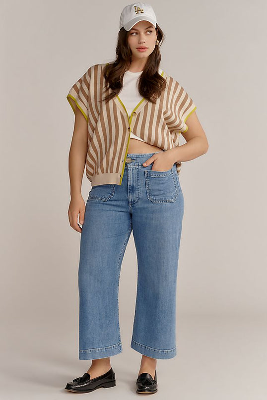 Maeve Colette Women's High-Rise Wide-Leg Cropped Jeans