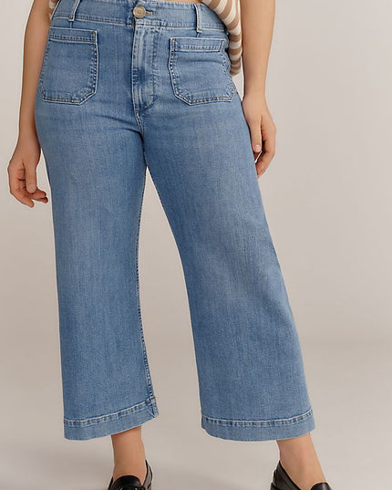 Maeve Colette Women's High-Rise Wide-Leg Cropped Jeans
