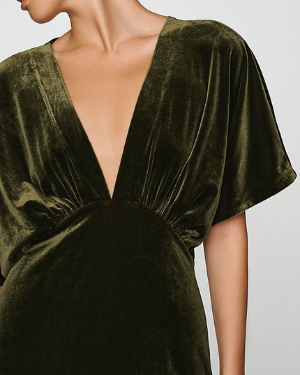 BHLDN Amelia Women's Deep-V Stretch Velvet Maxi Dress