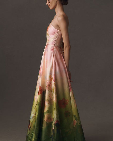 BHLDN Kira Women's Strapless Satin Maxi Dress