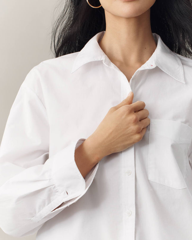 fp2-color:010|Maeve Shrunken Bennet Women's Buttondown Shirt — White — 5