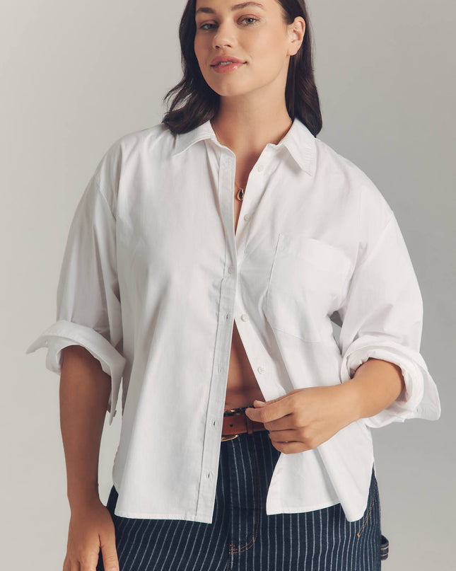 fp2-color:010|Maeve Shrunken Bennet Women's Buttondown Shirt — White — 6