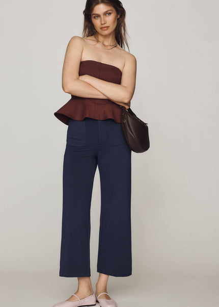 fp2-color:041|Maeve Colette Women's Knit High-Rise Wide-Leg Cropped Pants — Midnight Navy — 1