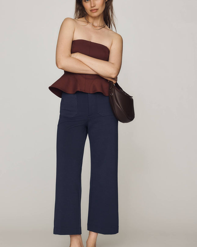 fp2-color:041|Maeve Colette Women's Knit High-Rise Wide-Leg Cropped Pants — Midnight Navy — 1
