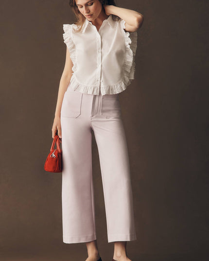 fp2-color:641|Maeve Colette Women's Knit High-Rise Wide-Leg Cropped Pants — Lavender Fog — 1