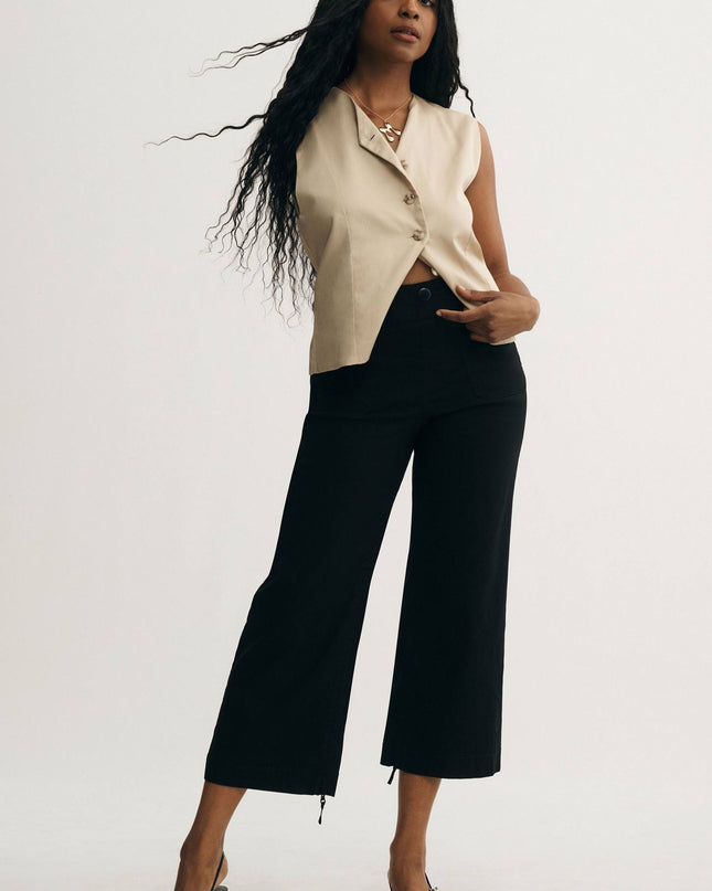 fp2-color:001|Maeve Colette Women's High-Rise Wide-Leg Pants — Black — 1