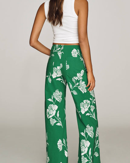 fp2-color:525|Maeve Colette Women's High-Rise Wide-Leg Pants — Green Floral — 4
