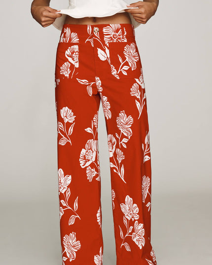 fp2-color:533|Maeve Colette Women's High-Rise Wide-Leg Pants — Red Floral — 3