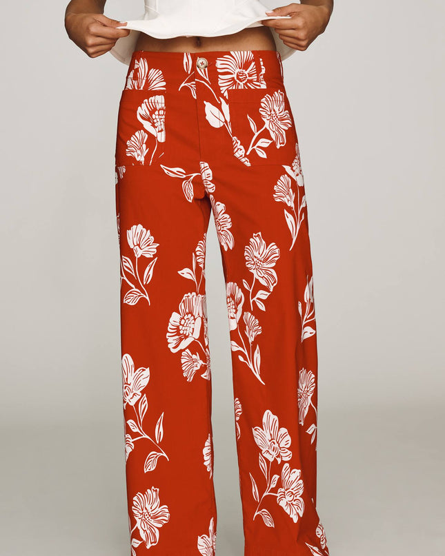 fp2-color:533|Maeve Colette Women's High-Rise Wide-Leg Pants — Red Floral — 3