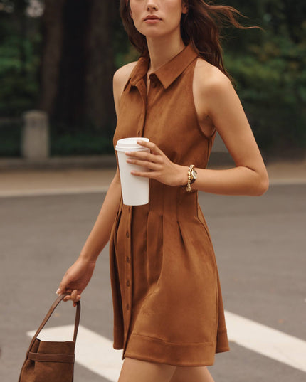 fp2-color:020|Exquise Tobie Women's Pintuck Mini Dress — Brown — 2